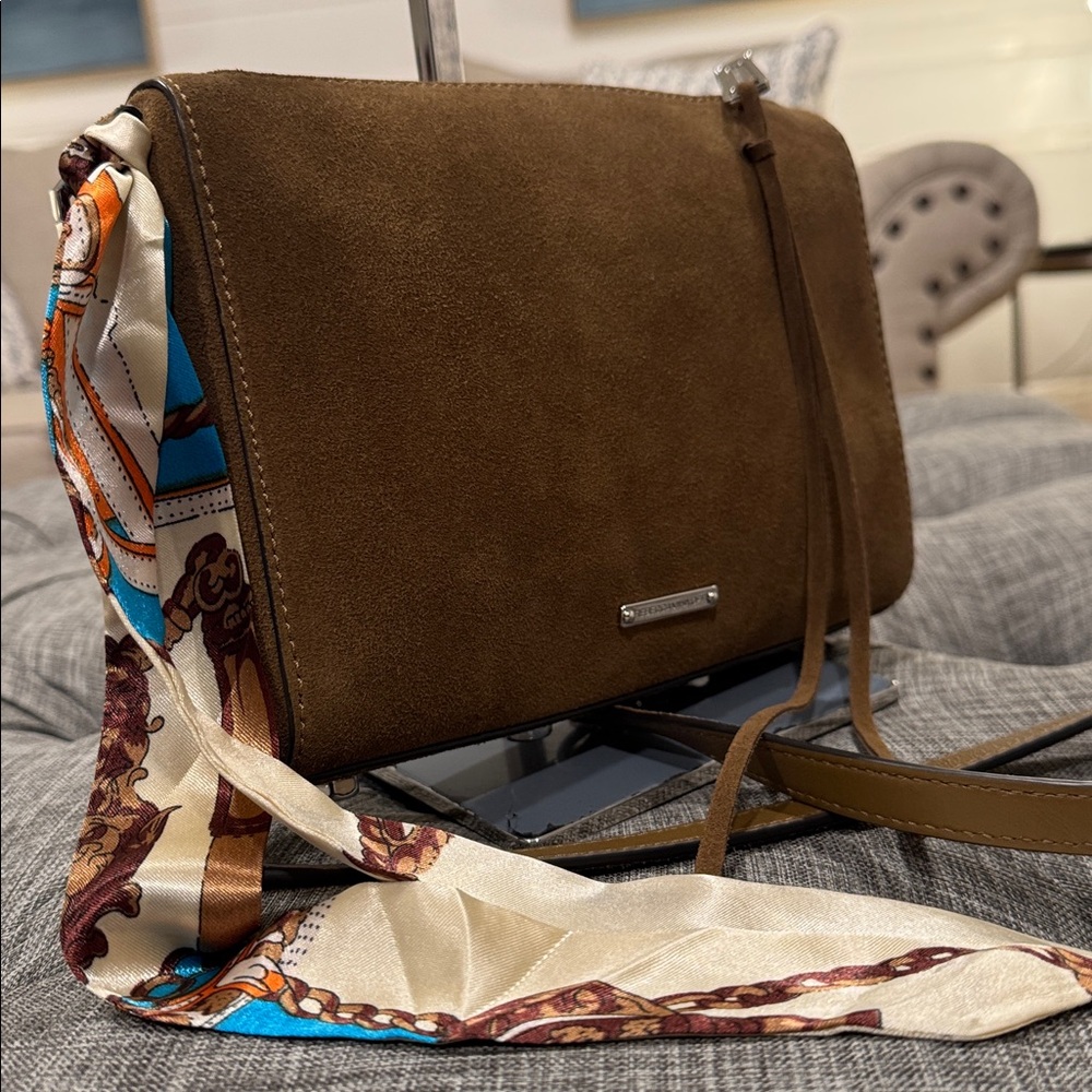 Rebecca Minkoff Avery Brown Suede Crossbody EUC - Picture 4 of 17